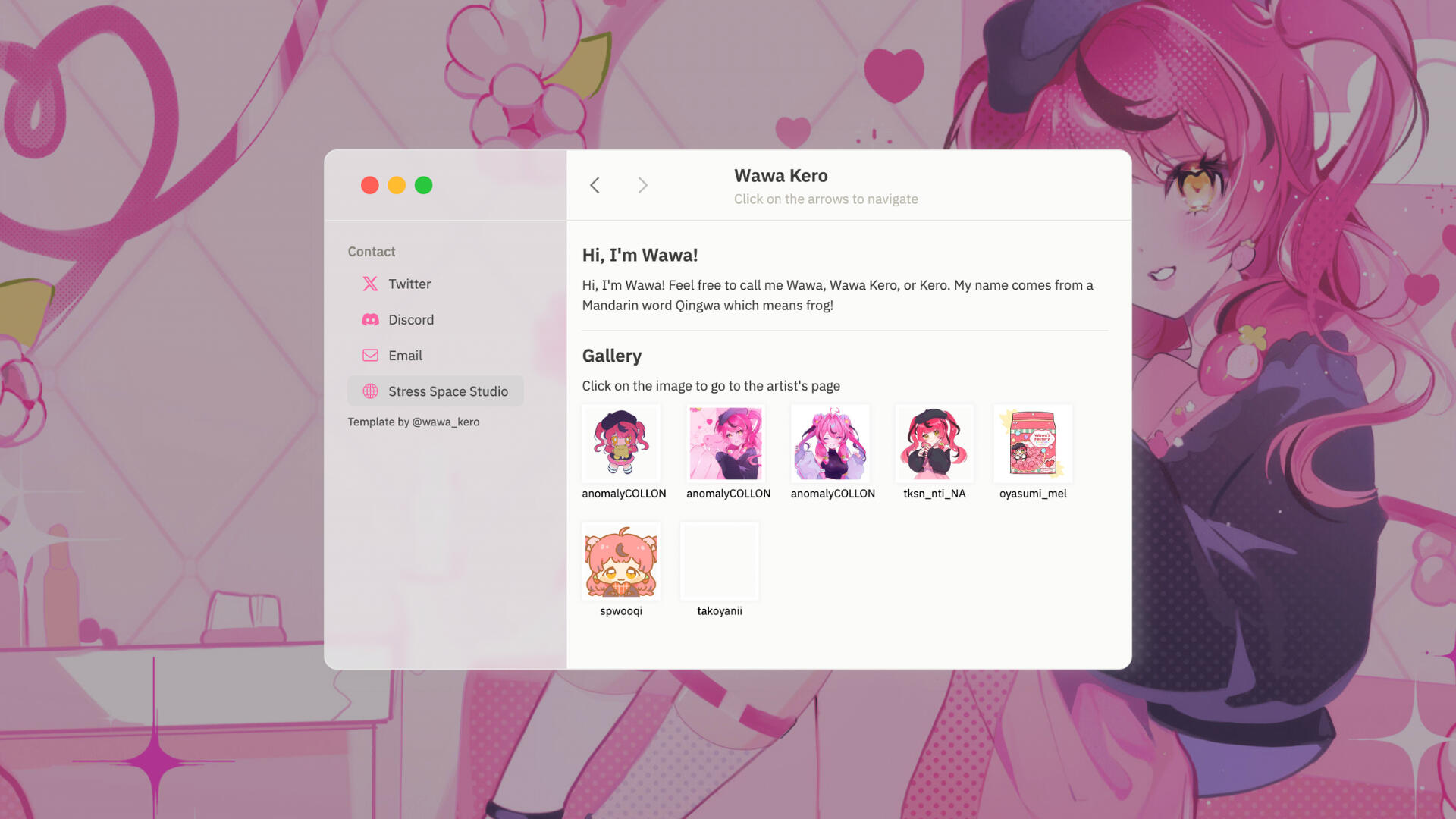 Fun Carrd Examples Stress Space Studio | Vtuber & Artist Carrd Commissions